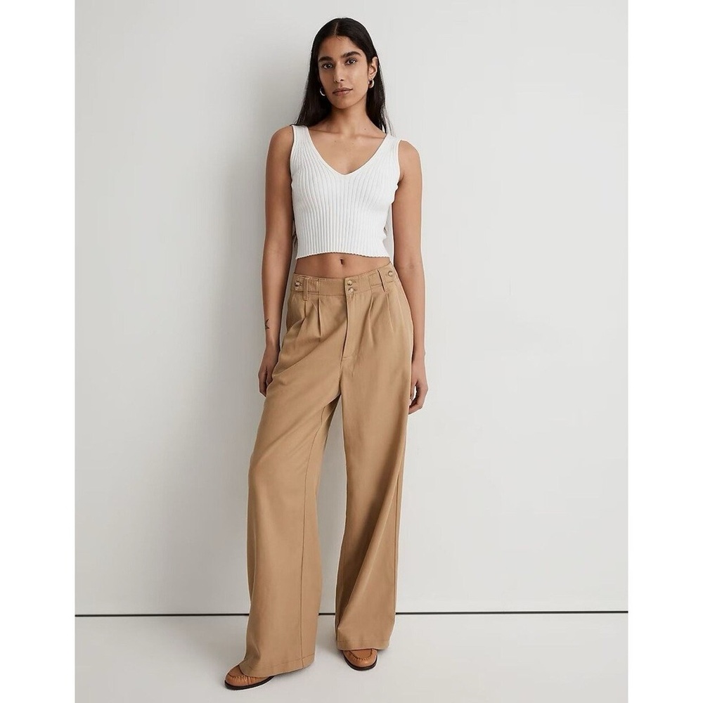 Madewell Harlow Wide Leg Pant Size 8 in Khaki/Tan